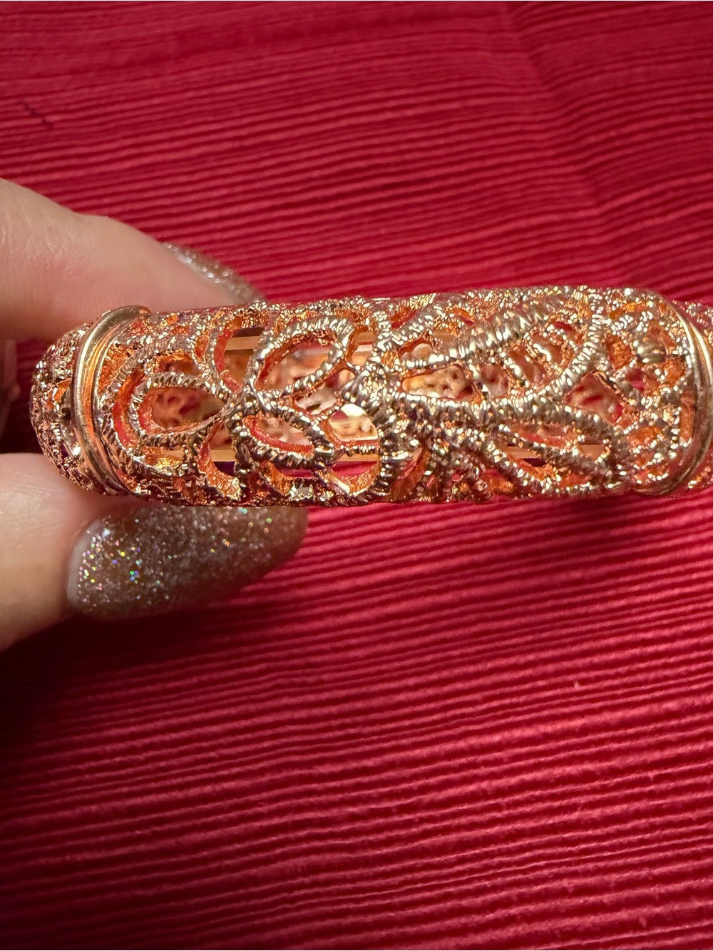 Park Lane Rose Gold Filigree Stretch Bracelet Statement Jewelry Retired
